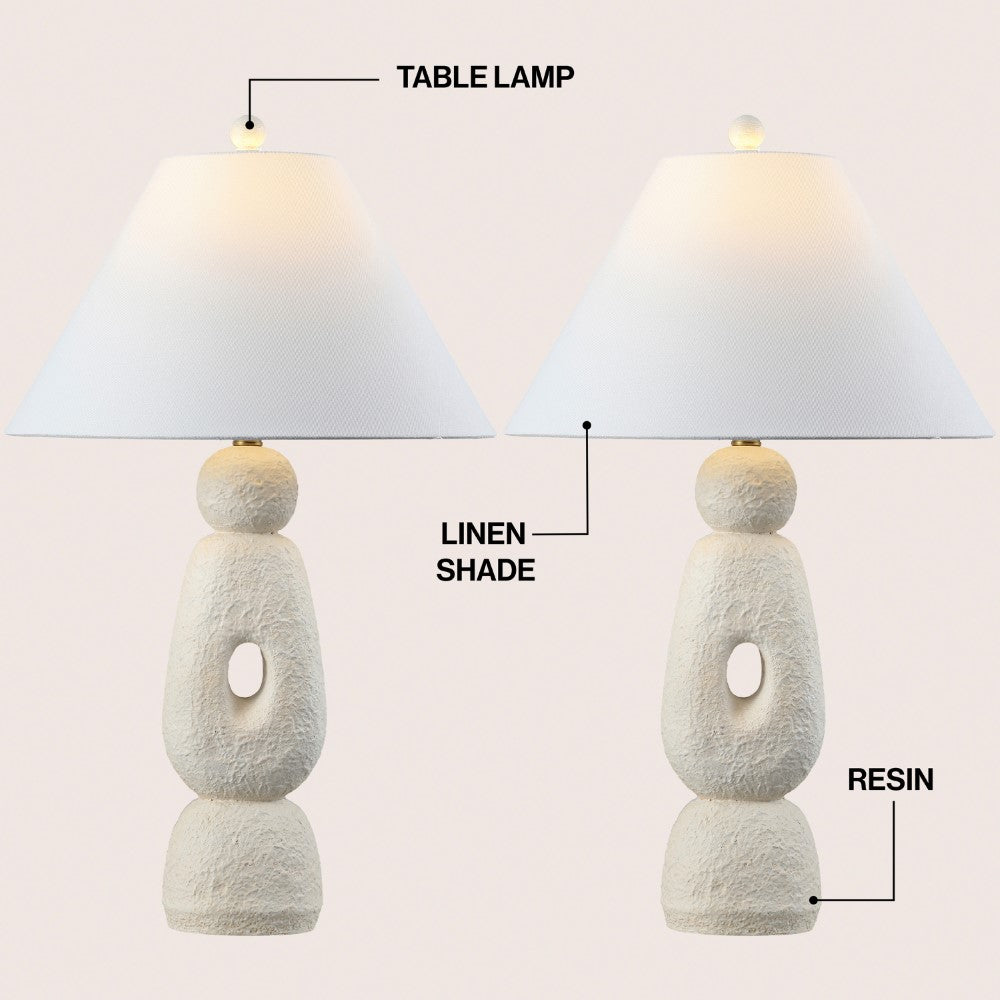 Trevolux 28" Organic Minimalist Textured Resin/Metal Stacked LED Table Lamp