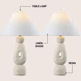 Trevolux 28" Organic Minimalist Textured Resin/Metal Stacked LED Table Lamp