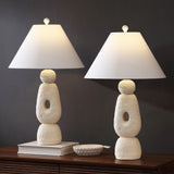 Trevolux 28" Organic Minimalist Textured Resin/Metal Stacked LED Table Lamp