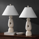 Trevolux 28" Organic Minimalist Textured Resin/Metal Stacked LED Table Lamp