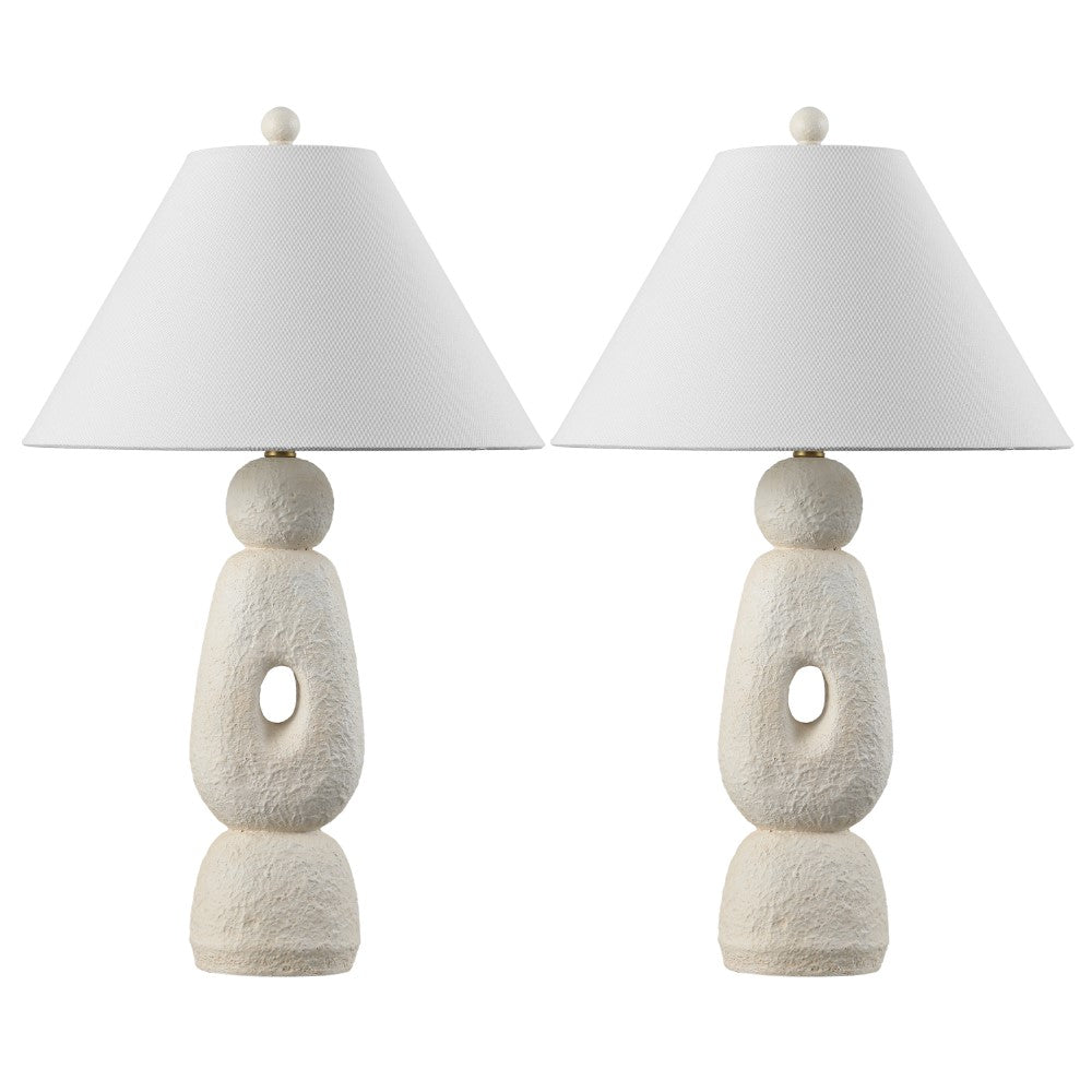 Trevolux 28" Organic Minimalist Textured Resin/Metal Stacked LED Table Lamp