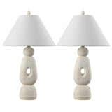 Trevolux 28" Organic Minimalist Textured Resin/Metal Stacked LED Table Lamp