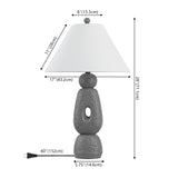 Trevolux 28" Organic Minimalist Textured Resin/Metal Stacked LED Table Lamp