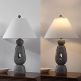 Trevolux 28" Organic Minimalist Textured Resin/Metal Stacked LED Table Lamp