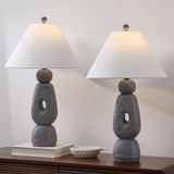 Trevolux 28" Organic Minimalist Textured Resin/Metal Stacked LED Table Lamp