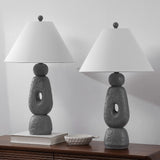 Trevolux 28" Organic Minimalist Textured Resin/Metal Stacked LED Table Lamp