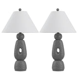 Trevolux 28" Organic Minimalist Textured Resin/Metal Stacked LED Table Lamp
