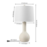 Voltely 24.75" Modern Scandinavian Textured Resin/Metal Gourd LED Table Lamp