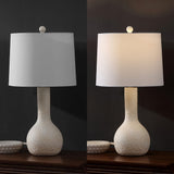 Voltely 24.75" Modern Scandinavian Textured Resin/Metal Gourd LED Table Lamp