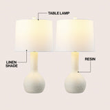 Voltely 24.75" Modern Scandinavian Textured Resin/Metal Gourd LED Table Lamp