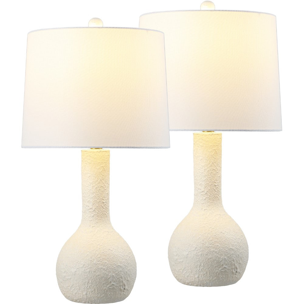 Voltely 24.75" Modern Scandinavian Textured Resin/Metal Gourd LED Table Lamp