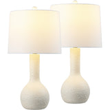 Voltely 24.75" Modern Scandinavian Textured Resin/Metal Gourd LED Table Lamp