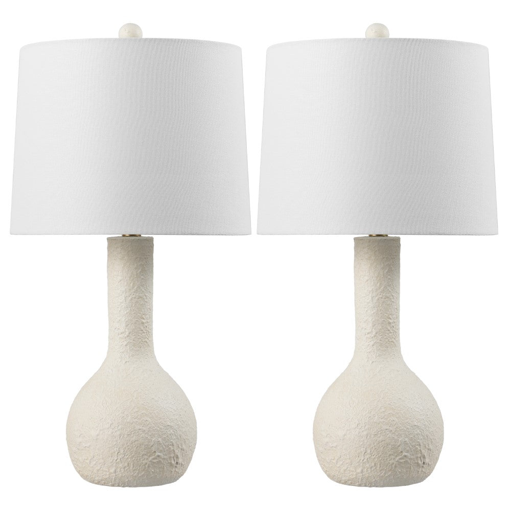 Voltely 24.75" Modern Scandinavian Textured Resin/Metal Gourd LED Table Lamp