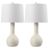 Voltely 24.75" Modern Scandinavian Textured Resin/Metal Gourd LED Table Lamp