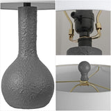 Voltely 24.75" Modern Scandinavian Textured Resin/Metal Gourd LED Table Lamp