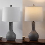 Voltely 24.75" Modern Scandinavian Textured Resin/Metal Gourd LED Table Lamp