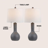 Voltely 24.75" Modern Scandinavian Textured Resin/Metal Gourd LED Table Lamp