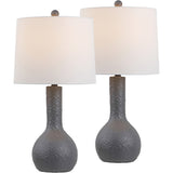Voltely 24.75" Modern Scandinavian Textured Resin/Metal Gourd LED Table Lamp