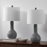 Voltely 24.75" Modern Scandinavian Textured Resin/Metal Gourd LED Table Lamp