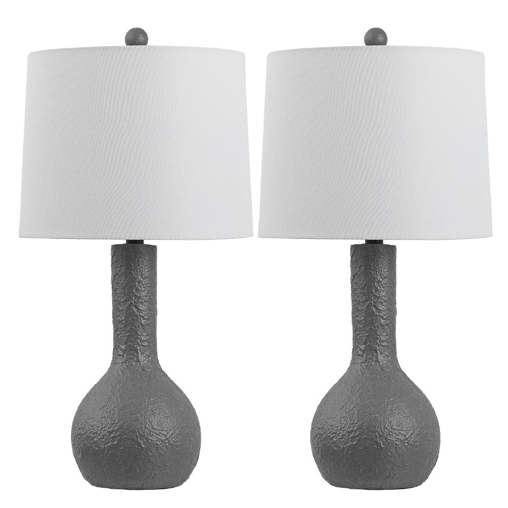 Voltely 24.75" Modern Scandinavian Textured Resin/Metal Gourd LED Table Lamp