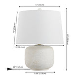 Nexely 20" Coastal Farmhouse Textured Resin/Metal Rounded Barrel LED Table Lamp