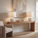Nexely 20" Coastal Farmhouse Textured Resin/Metal Rounded Barrel LED Table Lamp