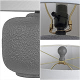 Nexely 20" Coastal Farmhouse Textured Resin/Metal Rounded Barrel LED Table Lamp