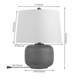 Nexely 20" Coastal Farmhouse Textured Resin/Metal Rounded Barrel LED Table Lamp