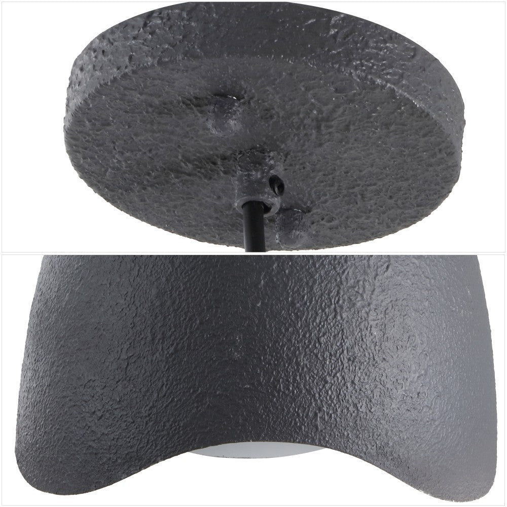 Luella 11.75" 1-Light Bohemian Coastal Adjustable Plaster-Look Organic Scalloped Dome Metal LED Pendant