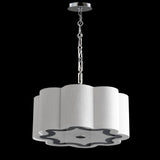 Superb 4-Light 20" Adjustable Scalloped Shade Metal LED Pendant