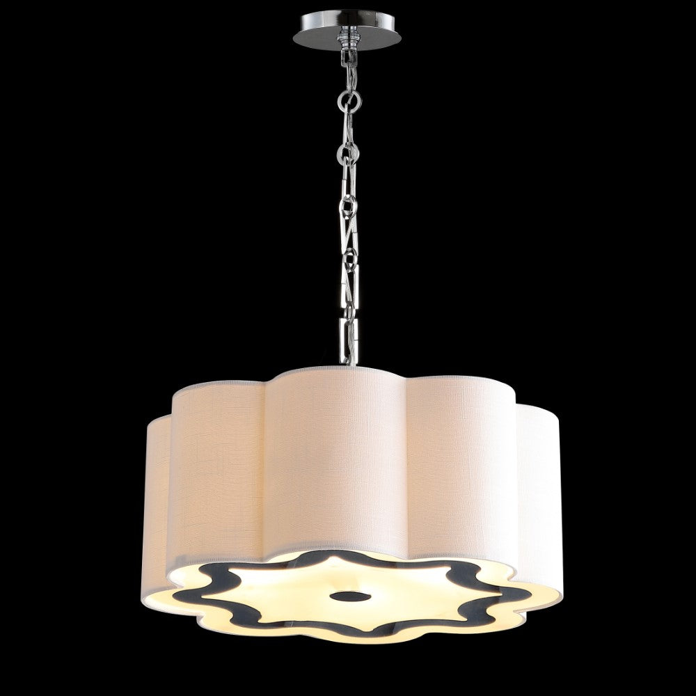 Superb 4-Light 20" Adjustable Scalloped Shade Metal LED Pendant