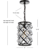 Formentera 8" Metal/Crystal LED Pendant