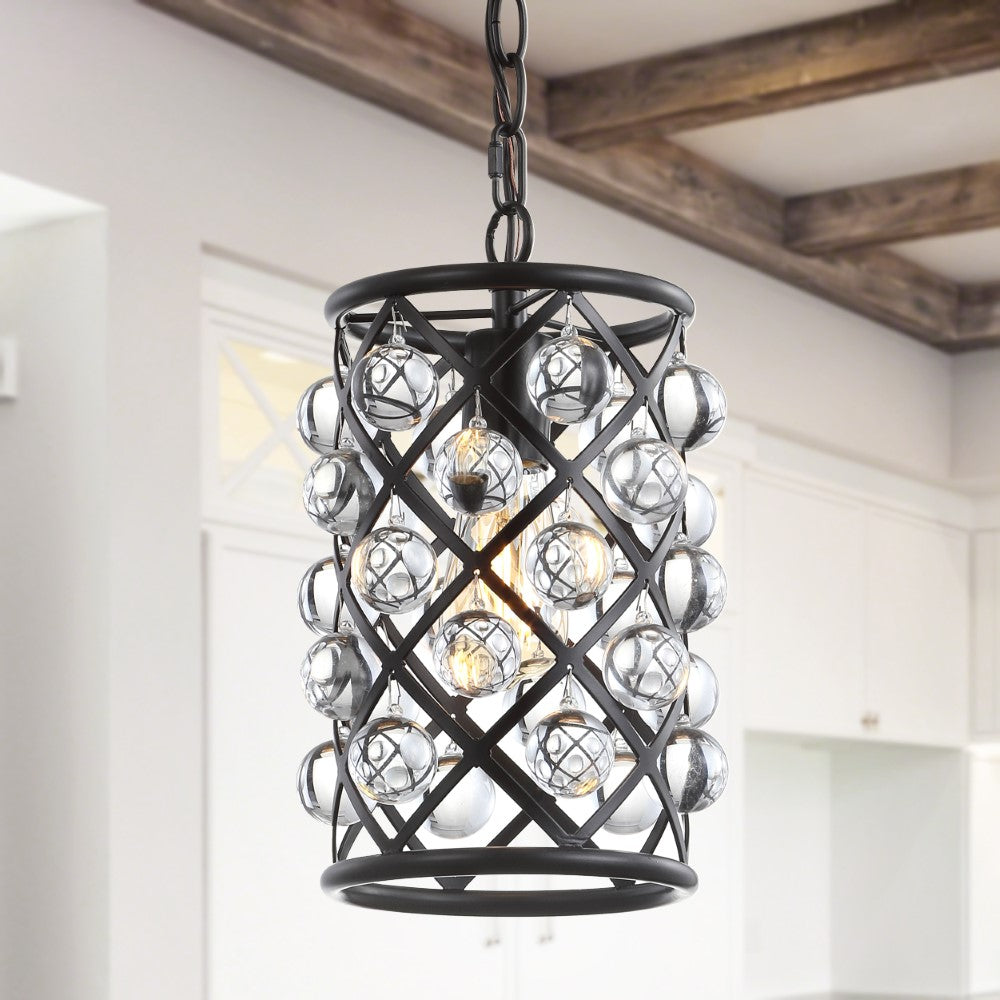 Formentera 8" Metal/Crystal LED Pendant