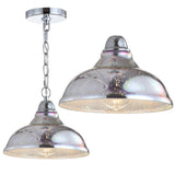 Grouse 9.75" Adjustable 3D Color Burst Glass/Metal Pendant