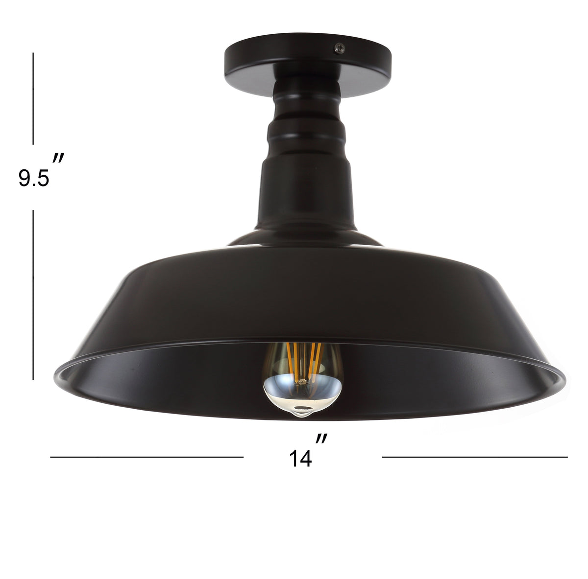 Yasu Classic Industrial Indoor/Outdoor Iron LED Semi Flush Mount