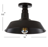 Yasu Classic Industrial Indoor/Outdoor Iron LED Semi Flush Mount