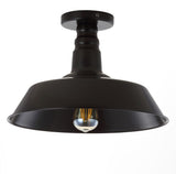 Yasu Classic Industrial Indoor/Outdoor Iron LED Semi Flush Mount