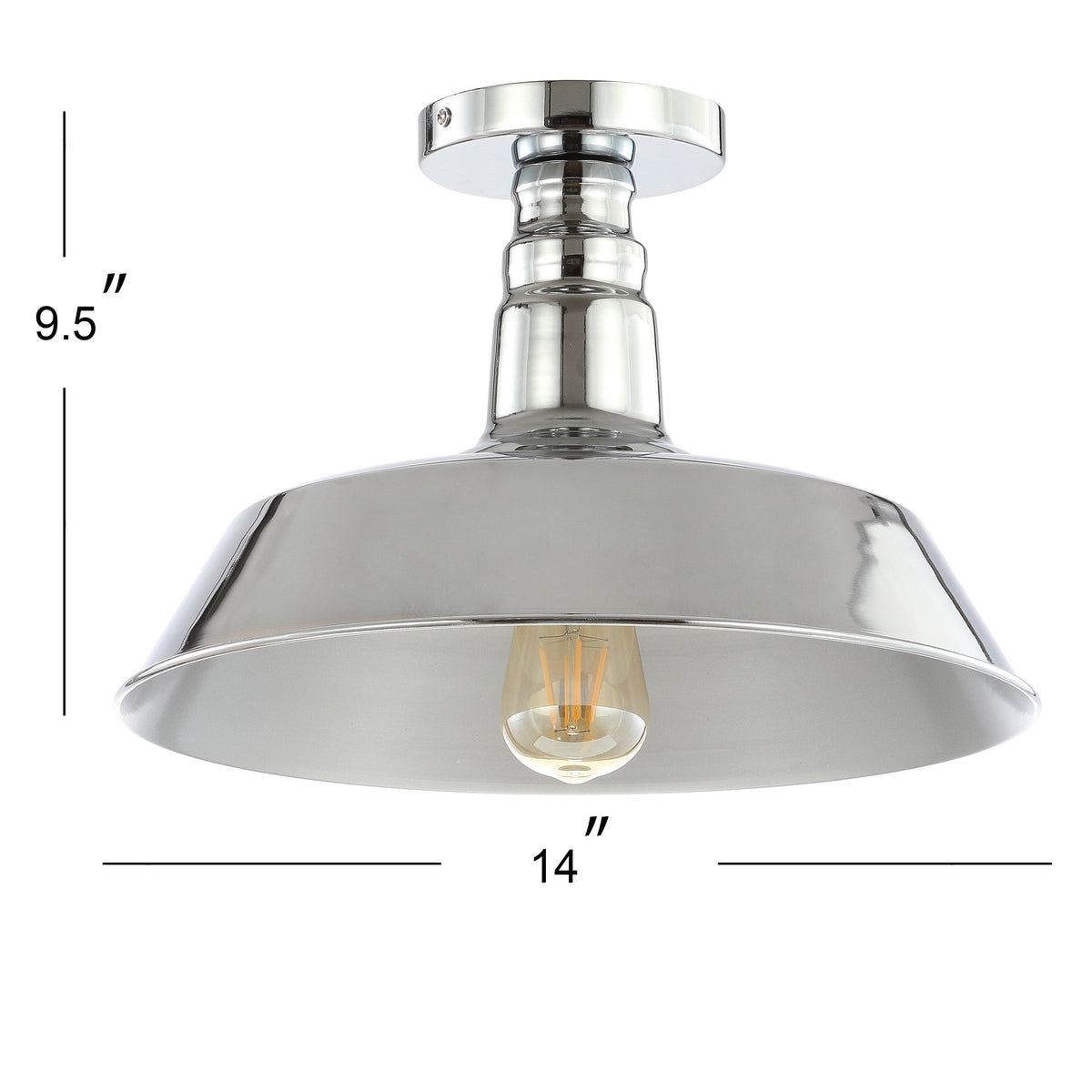 Yasu Classic Industrial Indoor/Outdoor Iron LED Semi Flush Mount