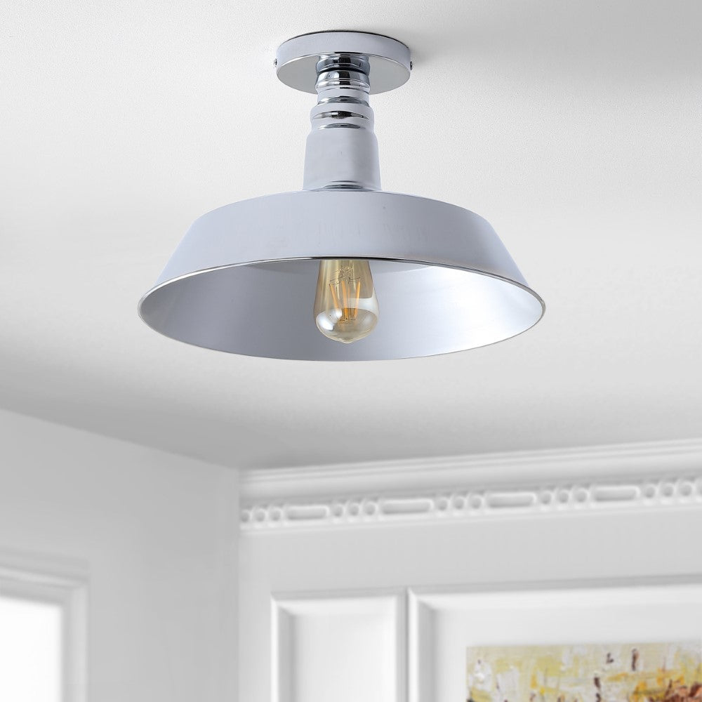Yasu Classic Industrial Indoor/Outdoor Iron LED Semi Flush Mount