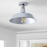 Yasu Classic Industrial Indoor/Outdoor Iron LED Semi Flush Mount