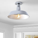 Yasu Classic Industrial Indoor/Outdoor Iron LED Semi Flush Mount