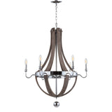 Kiwi 30" Wood/Metal Adjustable LED Chandelier