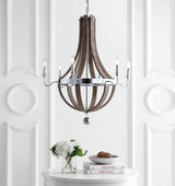 Kiwi 30" Wood/Metal Adjustable LED Chandelier