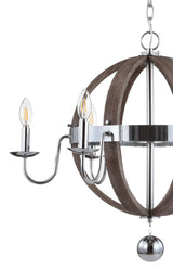 Kiwi 30" Wood/Metal Adjustable LED Chandelier