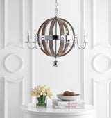 Kiwi 30" Wood/Metal Adjustable LED Chandelier