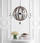 Kiwi 30" Wood/Metal Adjustable LED Chandelier