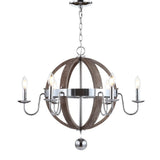 Kiwi 30" Wood/Metal Adjustable LED Chandelier