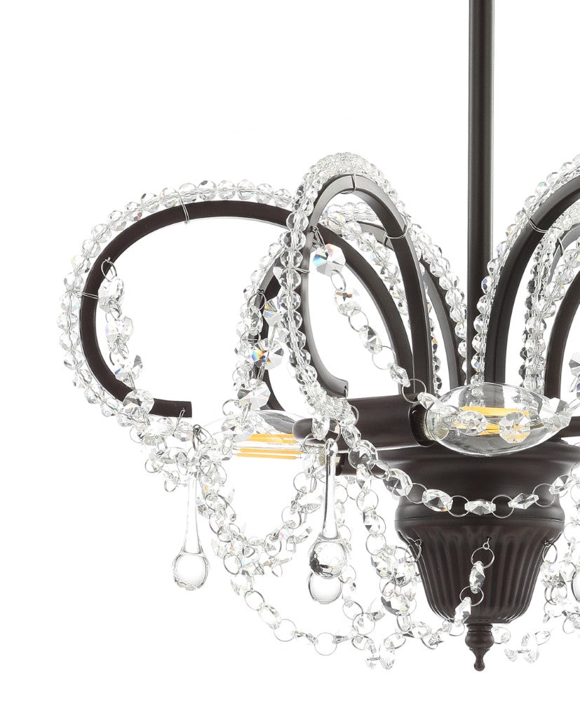 Lapwing 16" Metal/Crystal LED Adjustable Chandelier