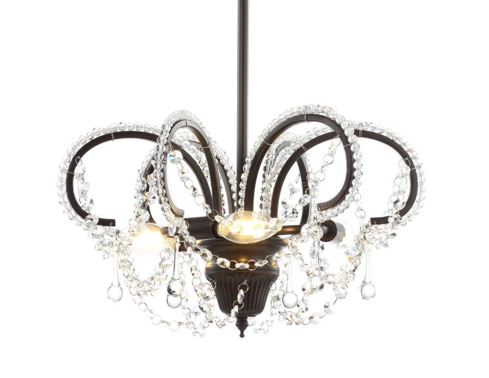 Lapwing 16" Metal/Crystal LED Adjustable Chandelier
