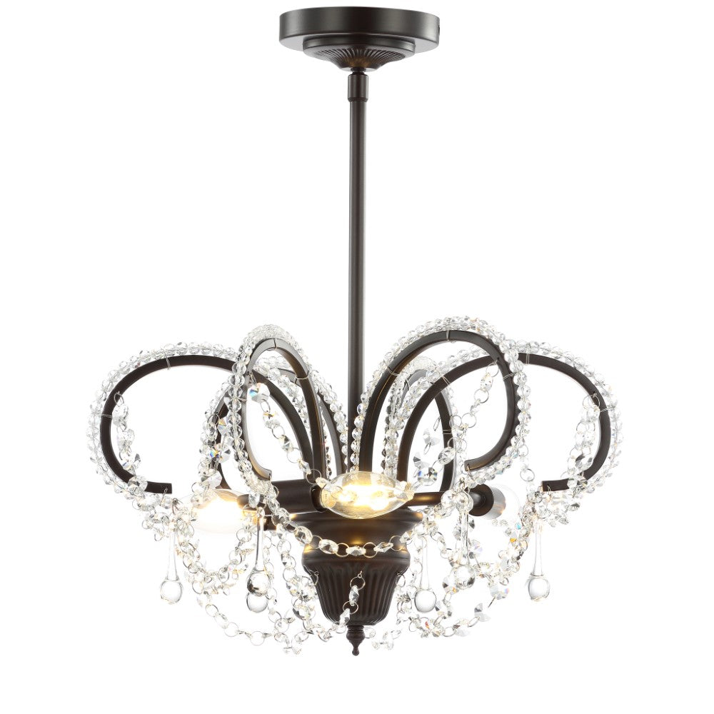 Lapwing 16" Metal/Crystal LED Adjustable Chandelier